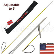 7' Travel Spearfishing 3Piece Pole Spear 1 Prong Single Barb Tip Adjustable 5'