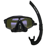 Scuba Choice Dive Mask With Yellow Mirror Coated Lense + Black Snorkel Combo