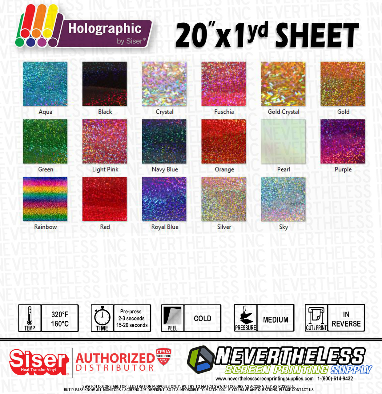 Holographic 9x12 Heat Transfer Sheet