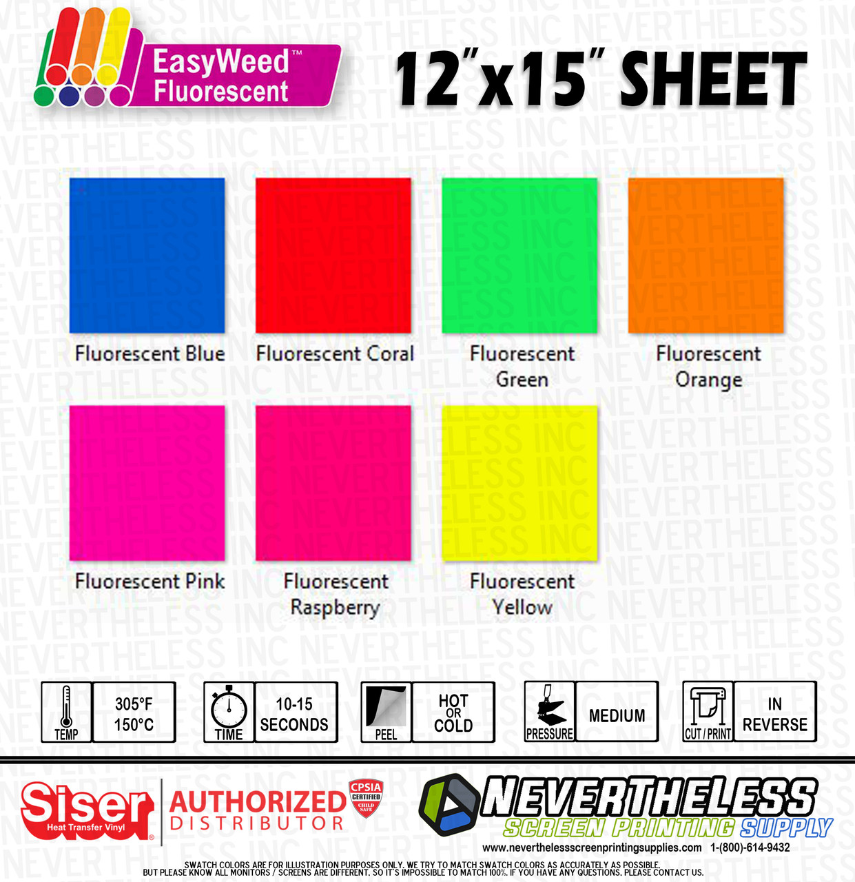 Heat Transfer Vinyl Siser EasyWeed HTV 12x15 Sheets Iron-On Vinyl Heat  Transfer Vinyl Pick Your Colors