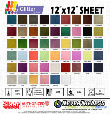 Siser Glitter HTV Heat Transfer Vinyl - 12"x12" Sheet