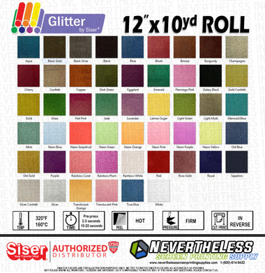 Siser Glitter HTV Heat Transfer Vinyl - 12"x10yd Roll