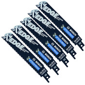Bosch Genuine 6" 8/10 TPI Edge Reciprocating Saw Blades for Thick Metal 5 Pack - RESM6X2