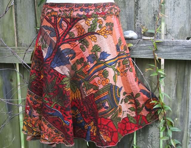 Fair Trade Tree of Life Mini Wrap Skirt