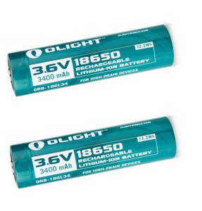 Olight 3400mAh 18650 protected Li-ion rechargeable battery 2 Pack