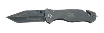 Puma SGB Stonewashed Tactical Folder Knife with Seat Belt Cutter 