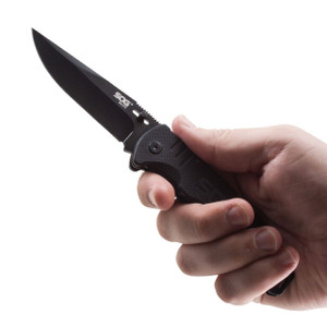 SOG Knife Salute Clip Point Black FF11CP