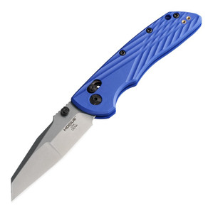 Hogue Knife Deka Folder CPM MagnaCut Wharncliffe Blade Blue Polymer Frame 