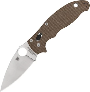 Spyderco Knife Manix 2 Ball Bearing Lock Micarta Handle Cru-Wear Blade C101MPCW2