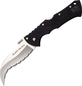 Cold Steel Knife Black Talon II Tri-Ad Lock Serrated S35VN Blade CS-22BS