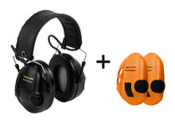 Ear Muffs Peltor Tactical Sport with Black & Orange Cap Covers
