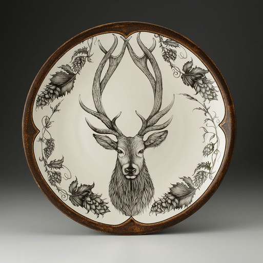 Large Round Platter: Red Stag - Laura Zindel Design