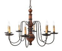 Katie's Hamilton Chandelier Finished In Michael's Cherry With Black Trim