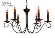Katie's Handcrafted Lighting Washington Candle Chandelier Finished In Aged Black Finish