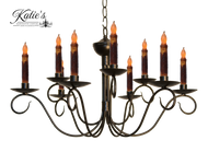 Katie's Handcrafted Lighting Washington 2-Tier Candle Chandelier Finished In Aged Black Finish