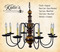 Katie's Handcrafted Lighting Hamilton Wood Chandelier Pictured In: Original Finish, Base Coat Color = Spicy Mustard, Top Coat Color = Black Rub, Trim Color = Barn Red