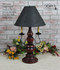 Katie's Handcrafted Lighting 2 Arm Large Liberty Lamp Pictured In Original Finish: Base Coat Color = Barn Red, Top Coat Color = Black Rub, Trim Color = None, Shade = 16" Star