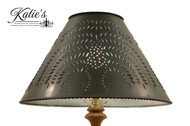 Hand Punched Tin Lamp Shade With Willow Design, Finished In Aged Black. Made In USA by Katie's Handcrafted Lighting