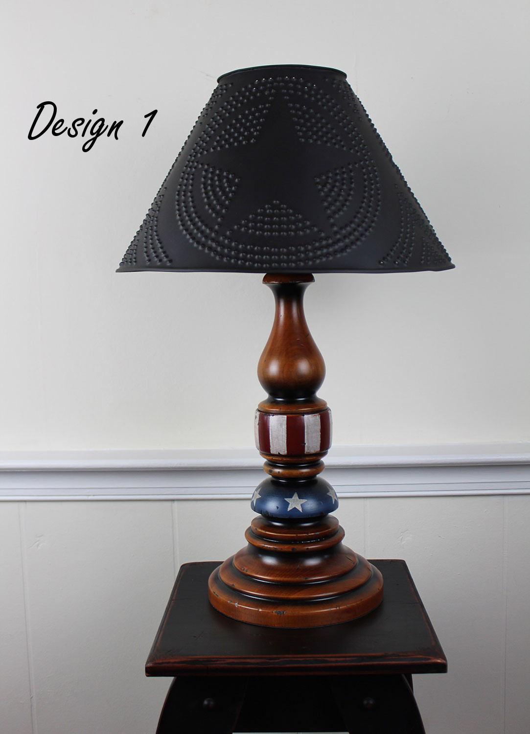 Katie's Handcrafted Lighting - Large Liberty Lamp - Primitive Table Lamps