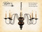 Katie's Handcrafted Lighting Chesapeake Wood Chandelier Pictured In: Base Coat Color = Cappuccino, Top Coat Color = Black Rub, Trim Color = Sage Green