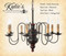Katie's Handcrafted Lighting Chesapeake Wood Chandelier Pictured In: Base Coat Color = Massicot, Top Coat Color = Black, Trim Color = Cottage Red