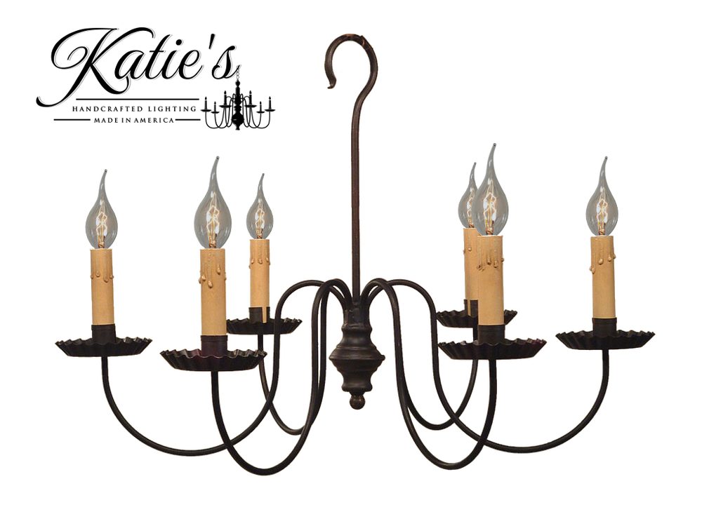 Katie's Handcrafted Lighting Wilcox Chandelier Finished In Aged Black Finish