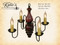 Katie's Handcrafted Lighting Abigail Wood Chandelier Pictured In: Base Coat Color = Barn Red, Top Coat Color = Black Rub, Trim Color = None