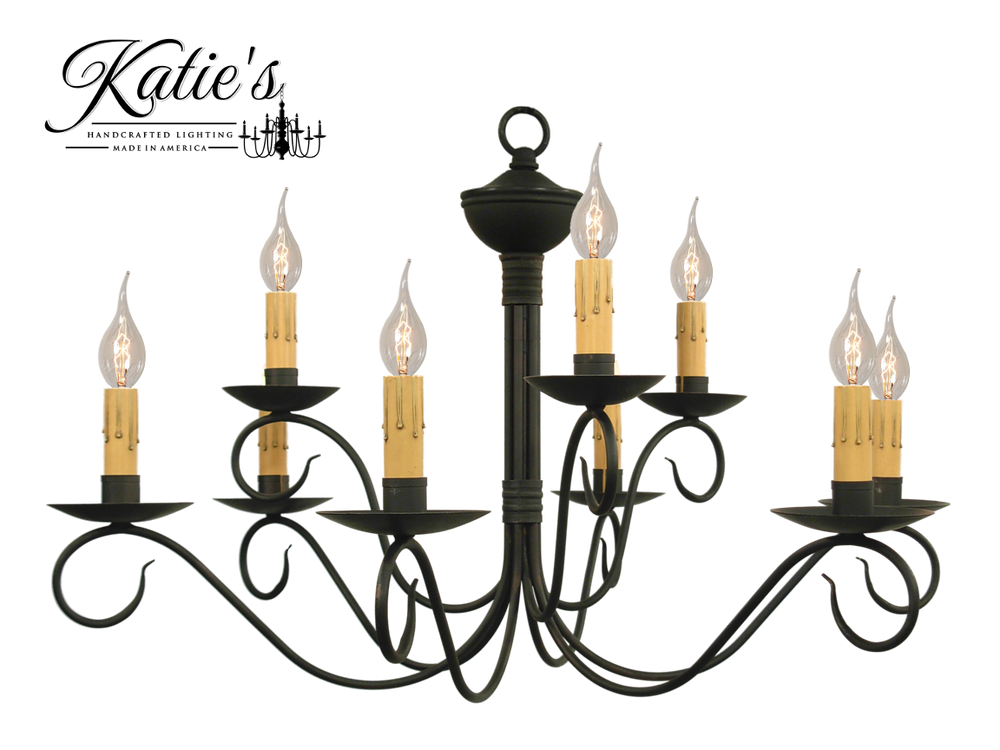 Katie's Handcrafted Lighting Washington 2-Tier Chandelier Finished In Aged Black Finish