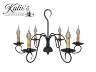Katie's Handcrafted Lighting Franklin Chandelier Finished In Aged Black Finish