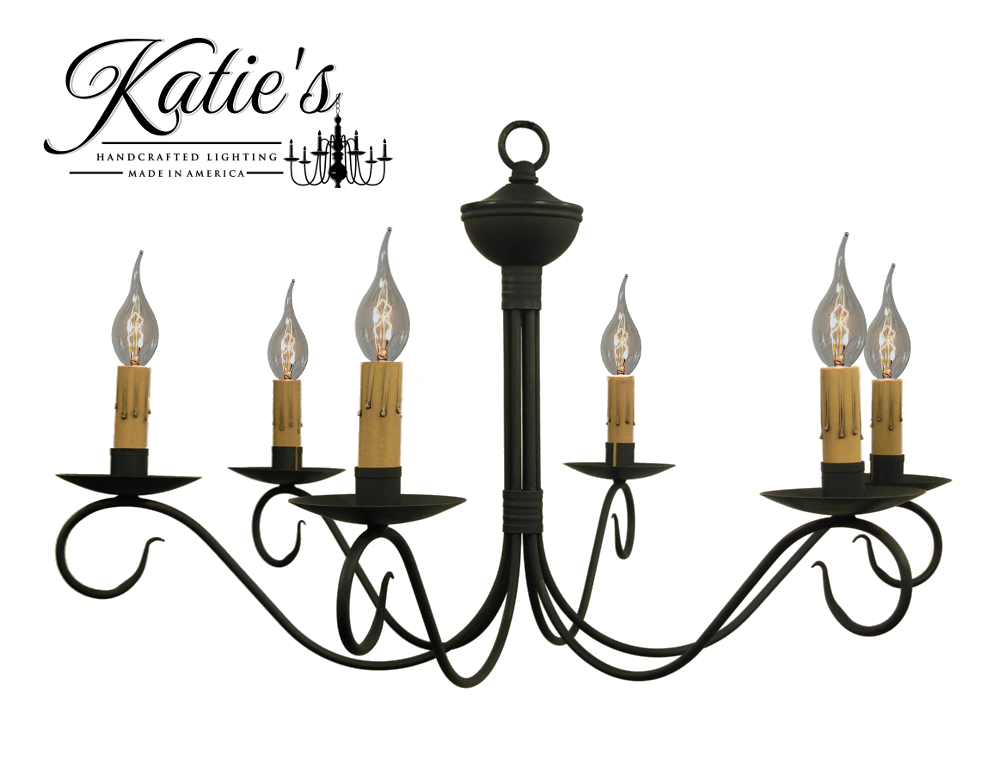 Katie's Handcrafted Lighting Washington Chandelier Finished In Aged Black Finish