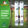 Superior Strength, Waste Reducing Chicken feeders with Rain Hood and Gutter System. 