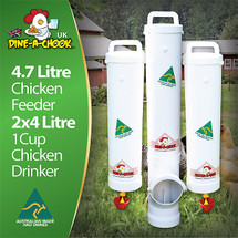 No we don’t sell chickens but we do sell the best backyard chicken feeders and drinkers that money can buy. Purpose built to ensure minimal wastage, clean water and ease of use. Get your kids involved and show them that keeping chickens is fun and that we can enjoy fresh eggs from our own backyard. This kit, consisting of a large Dine a Chook chicken feeder and two top quality drinkers which is a must have product for any backyard chicken coop