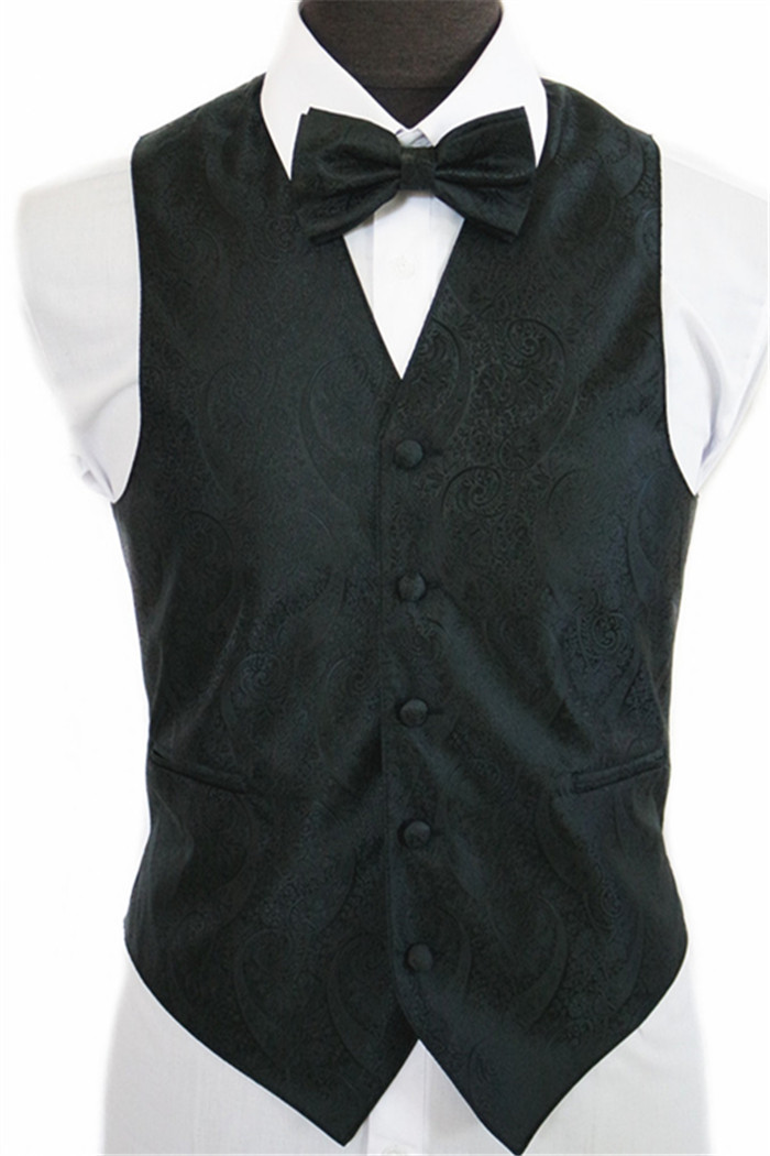 Black Paisley Men S Tuxedo Vest Amanti 4pc Set Wedding Formal