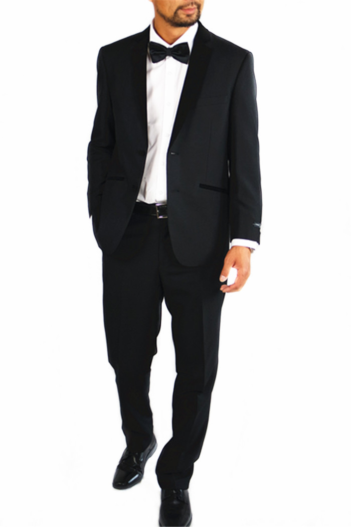 Black Men S Slim Fit Notch Lapel Tuxedo Fascino Uomo 2pc 2