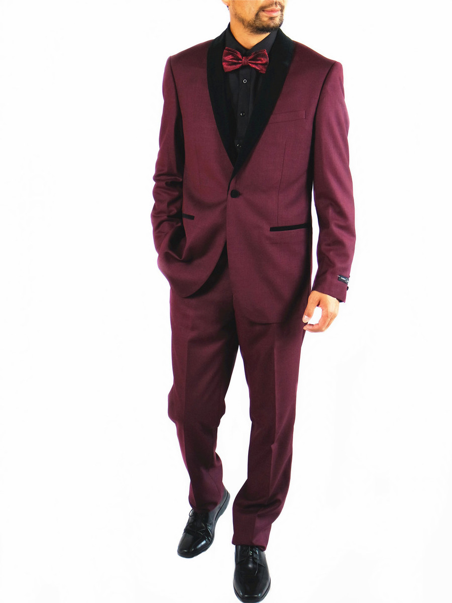 burgundy tuxedo dress
