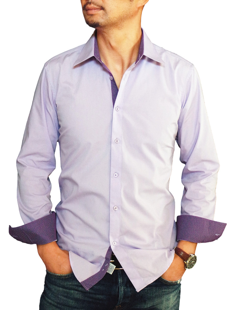 lavender slim fit dress shirt