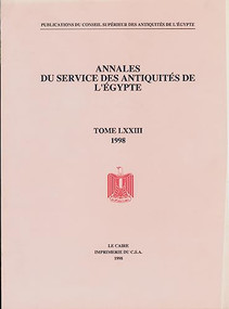 Annales du Service des Antiquités de l'Egypte (Vol. 73) by Supreme Council of Antiquities, 9789773050603