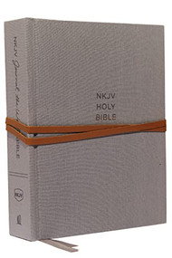 NKJV, Journal the Word Bible, Cloth over Board, Gray, Red Letter, Comfort Print (Reflect, Journal, or Create Art Next to Your Favorite Verses) by Thomas Nelson, 9780785218395