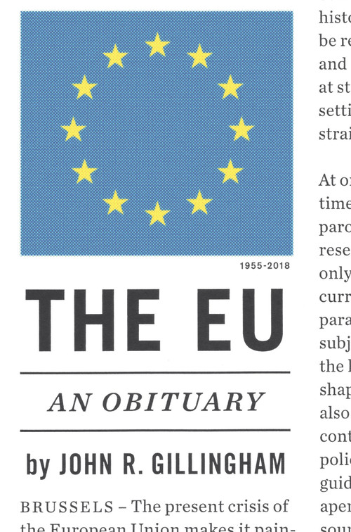 The E.U. (An Obituary) - 9781784784249 by John R. Gillingham, 9781784784249