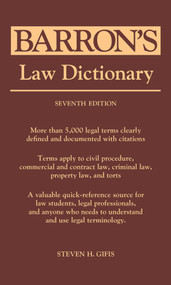 Law Dictionary - 9781438006956 by Steven H. Gifis