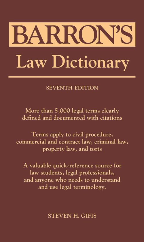 Law Dictionary - 9781438006956 by Steven H. Gifis