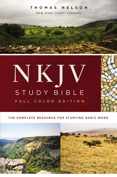 NKJV Study Bible, Hardcover, Burgundy, Full-Color, Comfort Print (The Complete Resource for Studying God's Word) by Thomas Nelson, 9780785220626