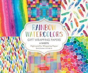 Rainbow Watercolors Gift Wrapping Papers - 6 sheets (24 x 18 inch Wrapping Paper) by Tuttle Studio, 9780804851862