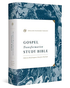 ESV Gospel Transformation Study Bible (Christ in All of Scripture, Grace for All of Life® (Hardcover)) by Paul F. M. Zahl, Michael Morales, V. Philips Long, Frank Thielman, Hans F. Bayer, Ian Smith, Willem A. VanGemeren, Sean Michael Lucas, Jay Sklar, Mark D. Futato, Michael Horton, Brian Aucker, Mary Beth McGreevy, Miles V. Van Pelt, Kathleen Nielson, Elyse M. Fitzpatrick, George W. Robertson, Bruce A. Ware, Ray Ortlund, Doug O' Donnnell, Kelly M. Kapic, Graeme Goldsworthy, Greg Gilbert, Bryan Chapell, James M. Hamilton Jr., Timothy Z. Witmer, David R. Helm, Michael Glodo, Colin S. Smith, Nancy Guthrie, Julius J. Kim, Dane Ortlund, Iain M. Duguid, Jonathan Pennington, Scotty Smith, Justin S. Holcomb, Robert W. Yarbrough, C. D. "Jimmy" Agan III, Stephen T. Um, Kevin DeYoung, Jon M. Dennis, Burk Parsons, R. Kent Hughes, J. D. Greear, Robert A. Peterson, Daniel Doriani, Jared C. Wilson, Mike Bullmore, Richard Lints, Vern S. Poythress, 9781433563591