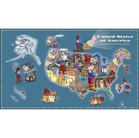 The Little Man In the Map - Wall Map (With Clues To Remember All 50 States) by E. Andrew Martonyi, 9780978510008