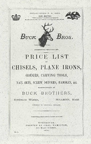Buck Brothers Price List of Chisels, Plane Irons, Gouges, Carving Tools, Nail Sets, Screw Drivers, Handles, & c. by Emil Pollak, Martyl Pollak, 9781879335073