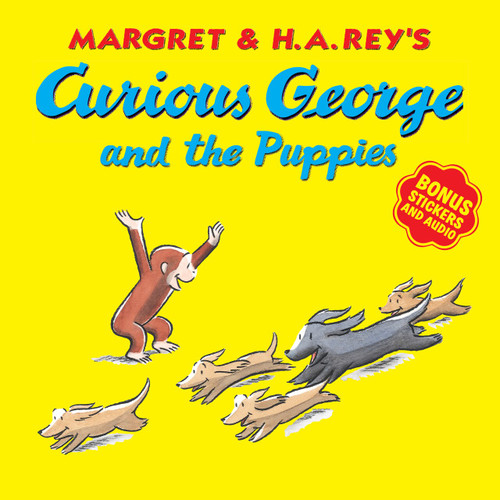 Curious George and the Puppies (with bonus stickers and audio) by H. A. Rey, 9780358157229