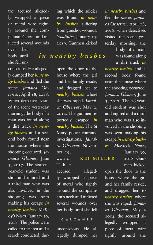 In Nearby Bushes by Kei Miller, 9781784108458
