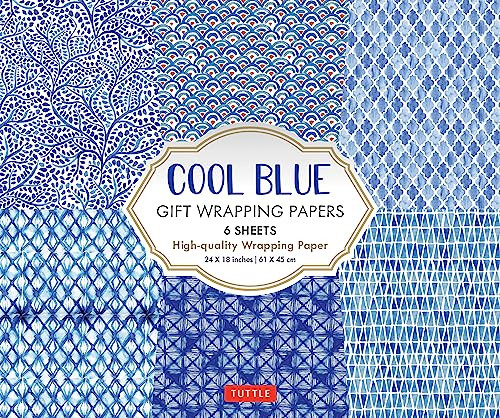 Cool Blue Gift Wrapping Papers - 6 sheets (24 x 18 inch (61 x 45 cm) Wrapping Paper) by Tuttle Studio, 9780804852210