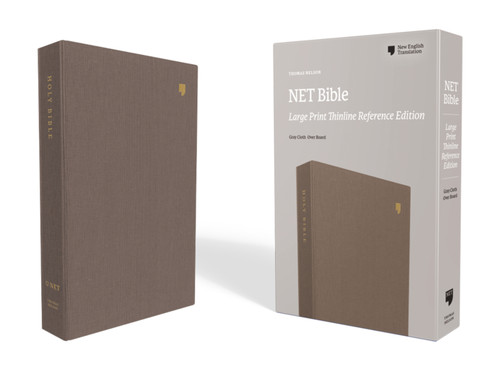 NET Bible, Thinline Reference, Large Print, Cloth over Board, Gray, Comfort Print (Holy Bible) by Thomas Nelson, 9780785229124